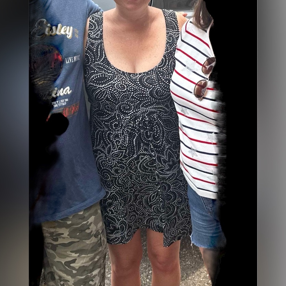 Portocruz Black White Patterned Sleeveless Dress - Picture 2 of 7